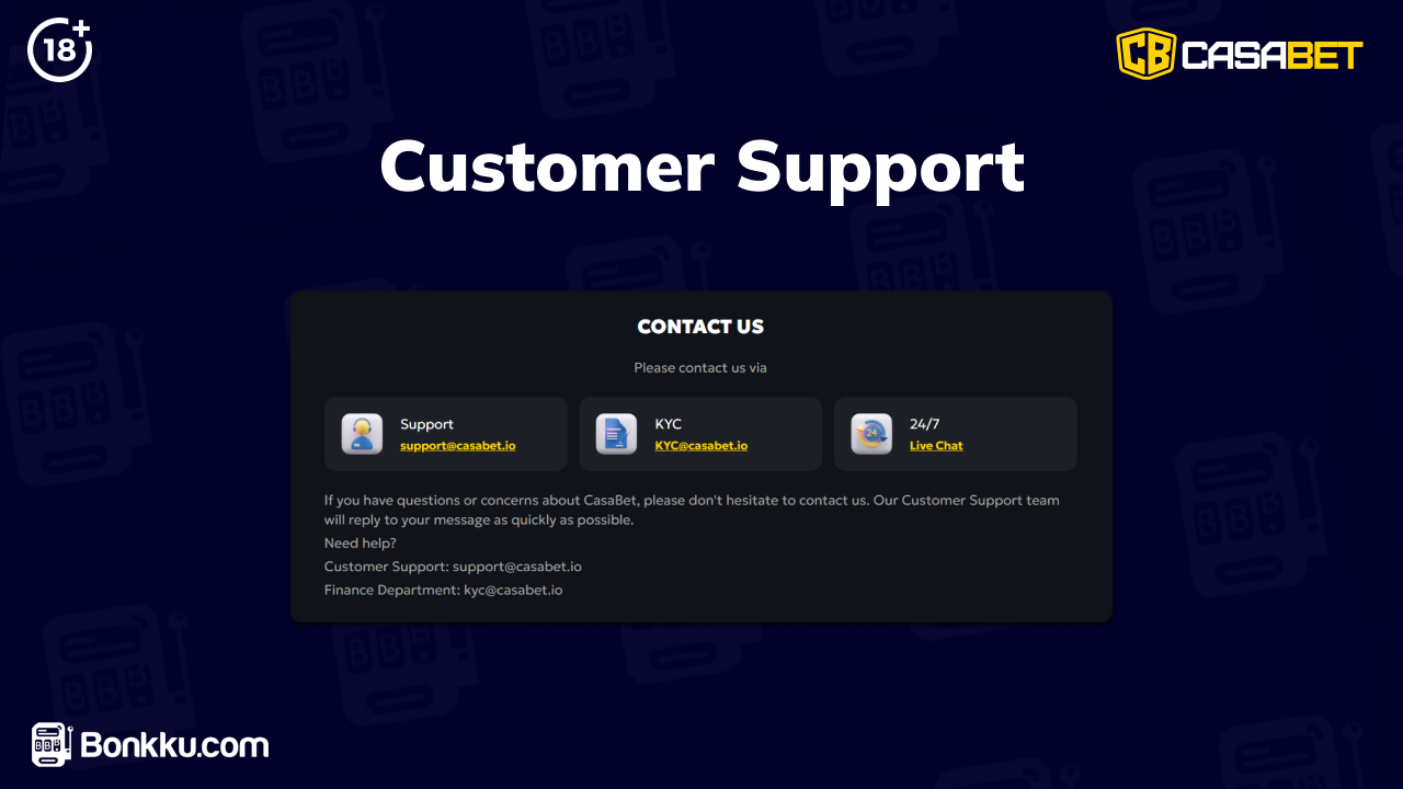 casabet casino customer support