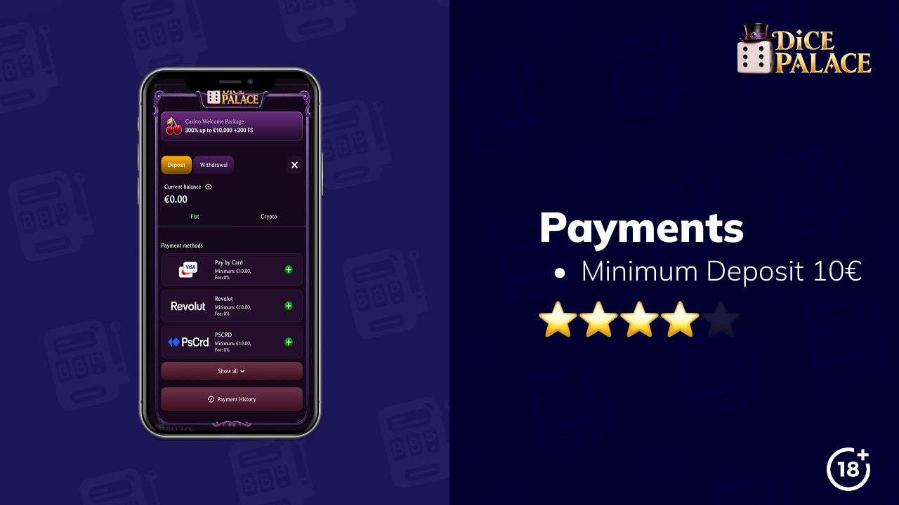dicepalace casino payments