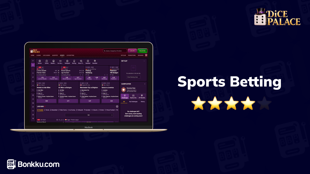 dicepalace casino sports betting