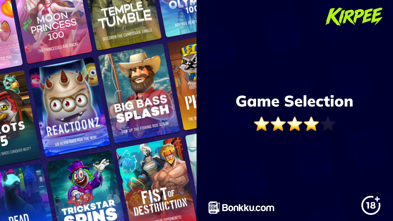 kirpee casino game selection