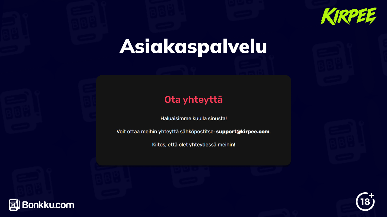 kirpee kasino asiakaspalvelu