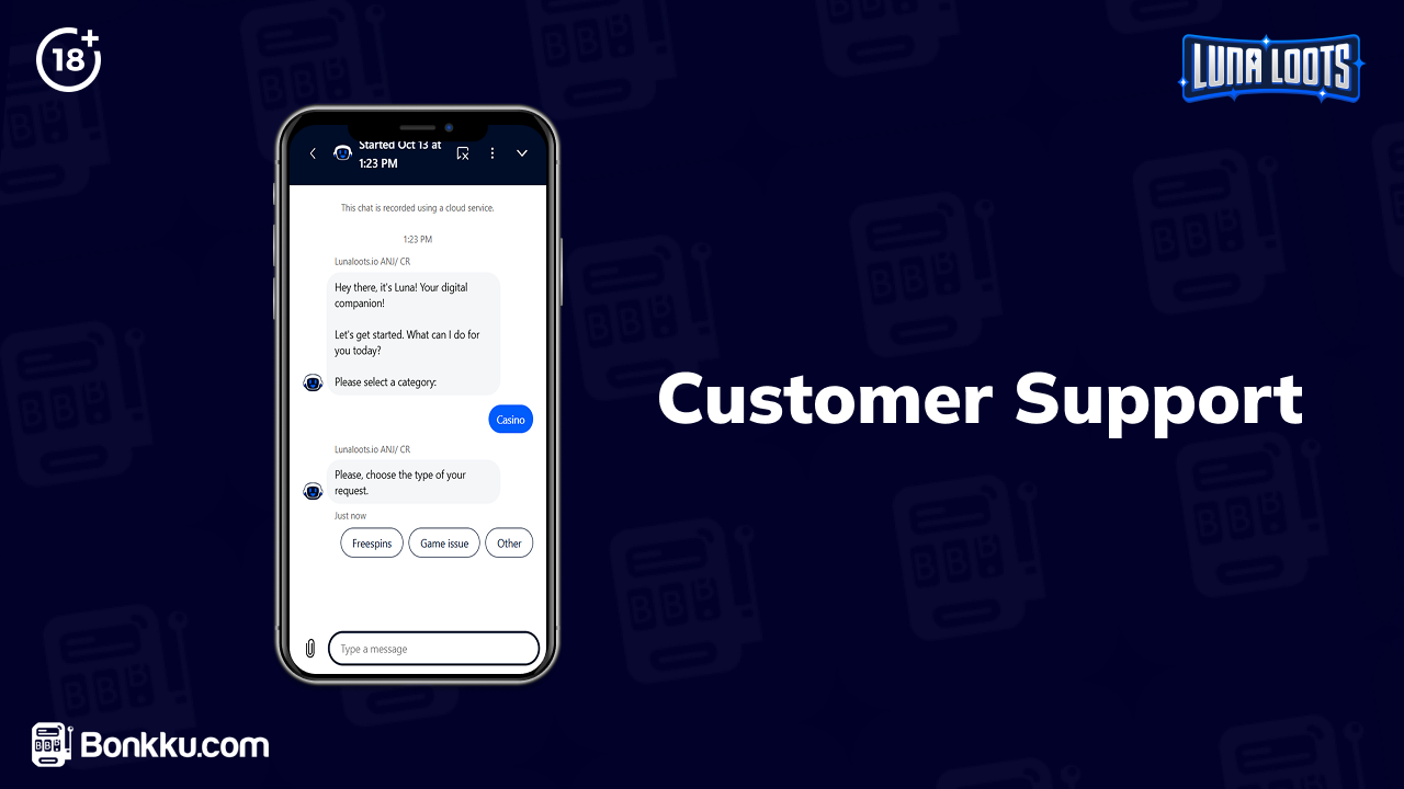 lunaloots casino customer support