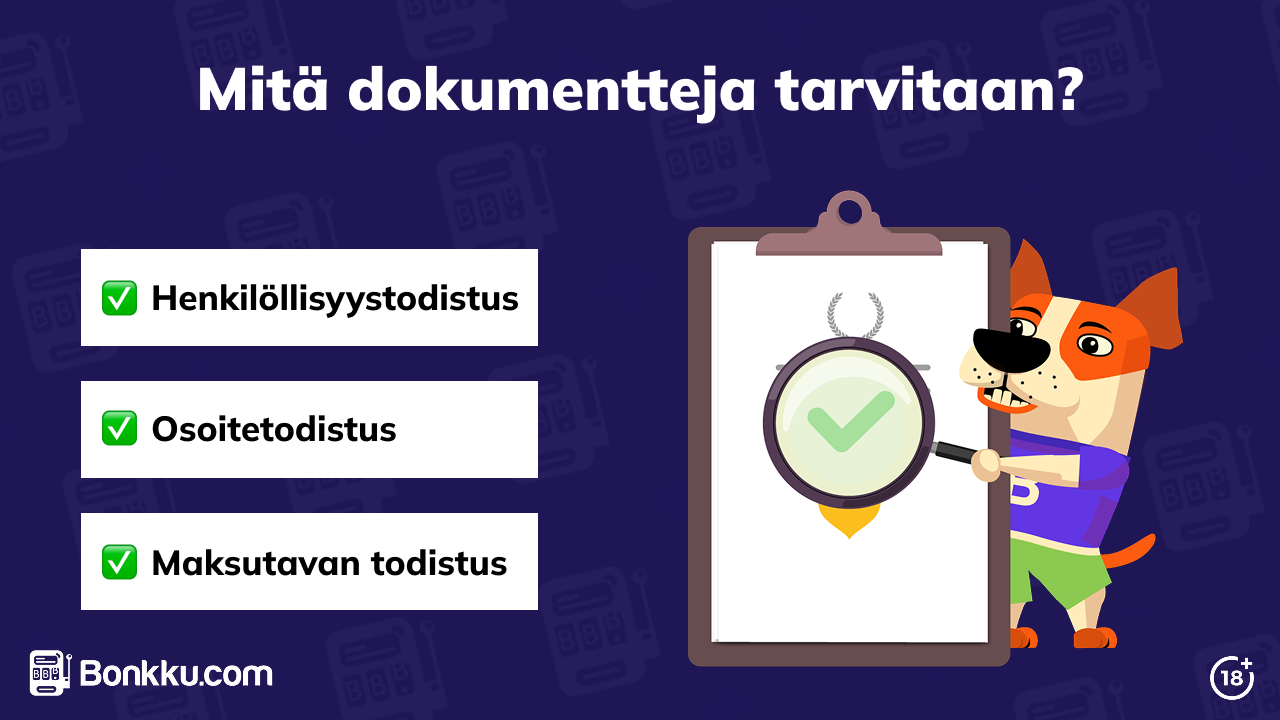 mitä dokumentteja tarvitaan