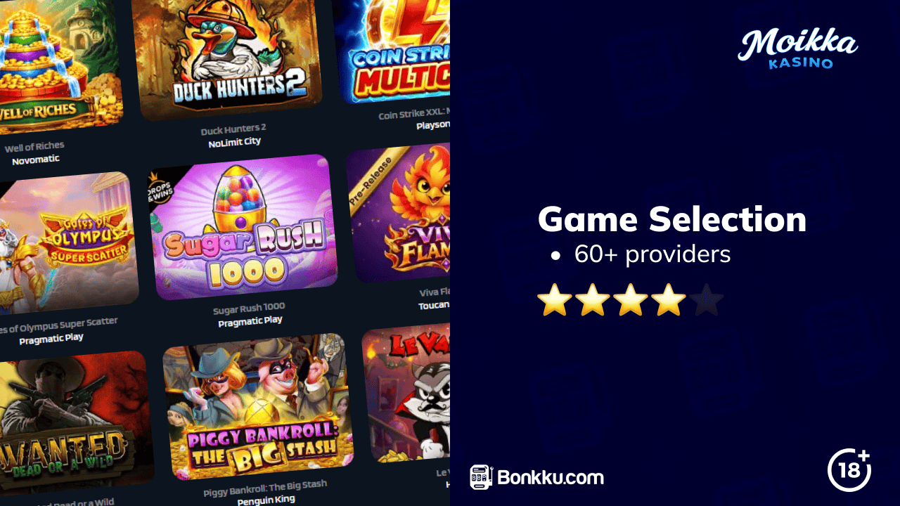 moikka kasino game selection