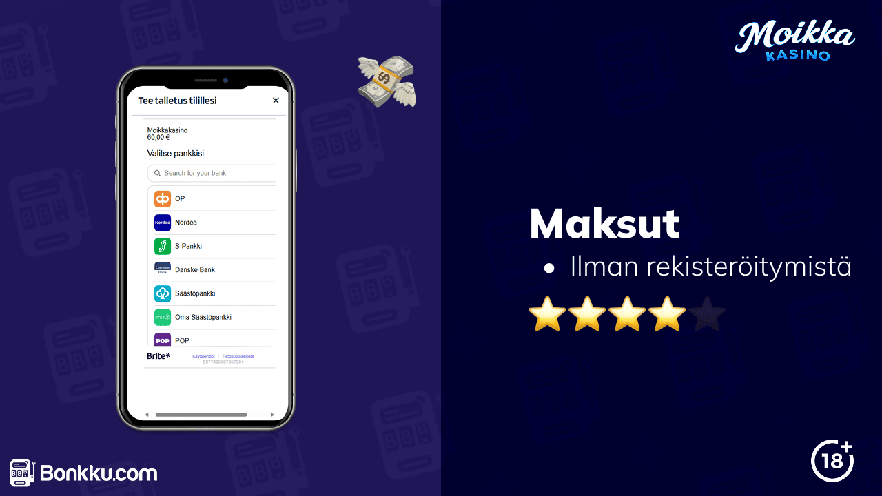 moikka kasino maksut