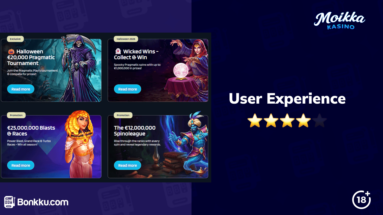 moikka kasino user experience