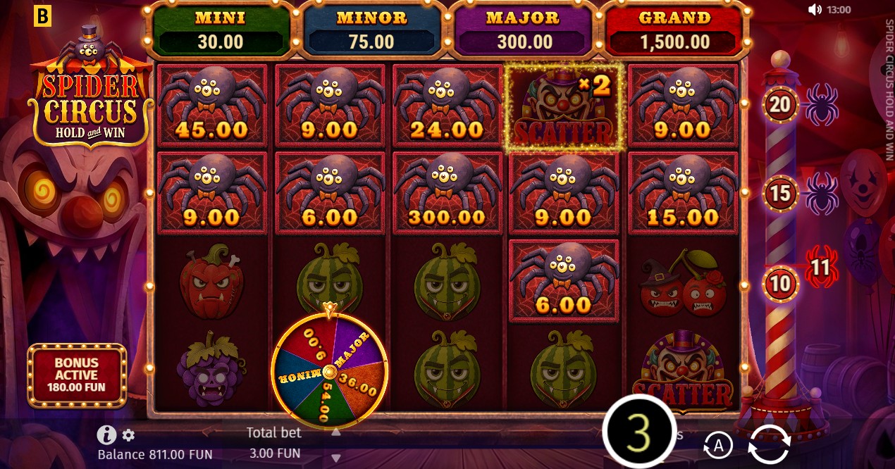 spider circus bonus